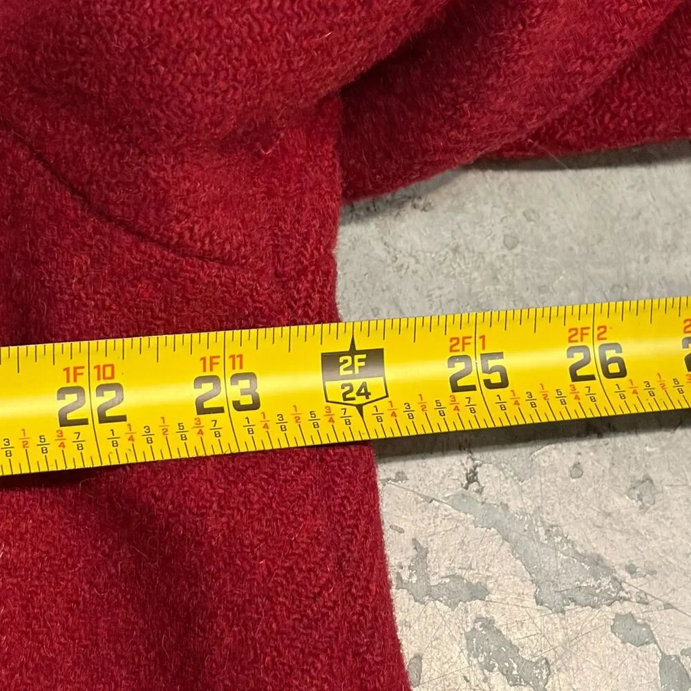 Vintage 1960’s Harris Tweed Overcoat 100% Virgin Scottish Wool Red Women's Sz XL - Picture 4 of 5